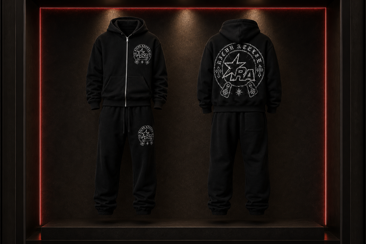 RA Crest black zip set